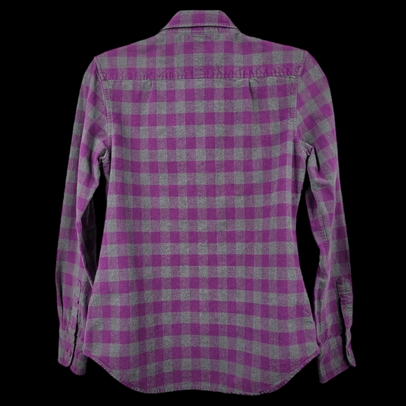 Retro Y2K MadeMe Buffalo Check Plaid Flannel Button Down Shirt Purple - Picture 8 of 14
